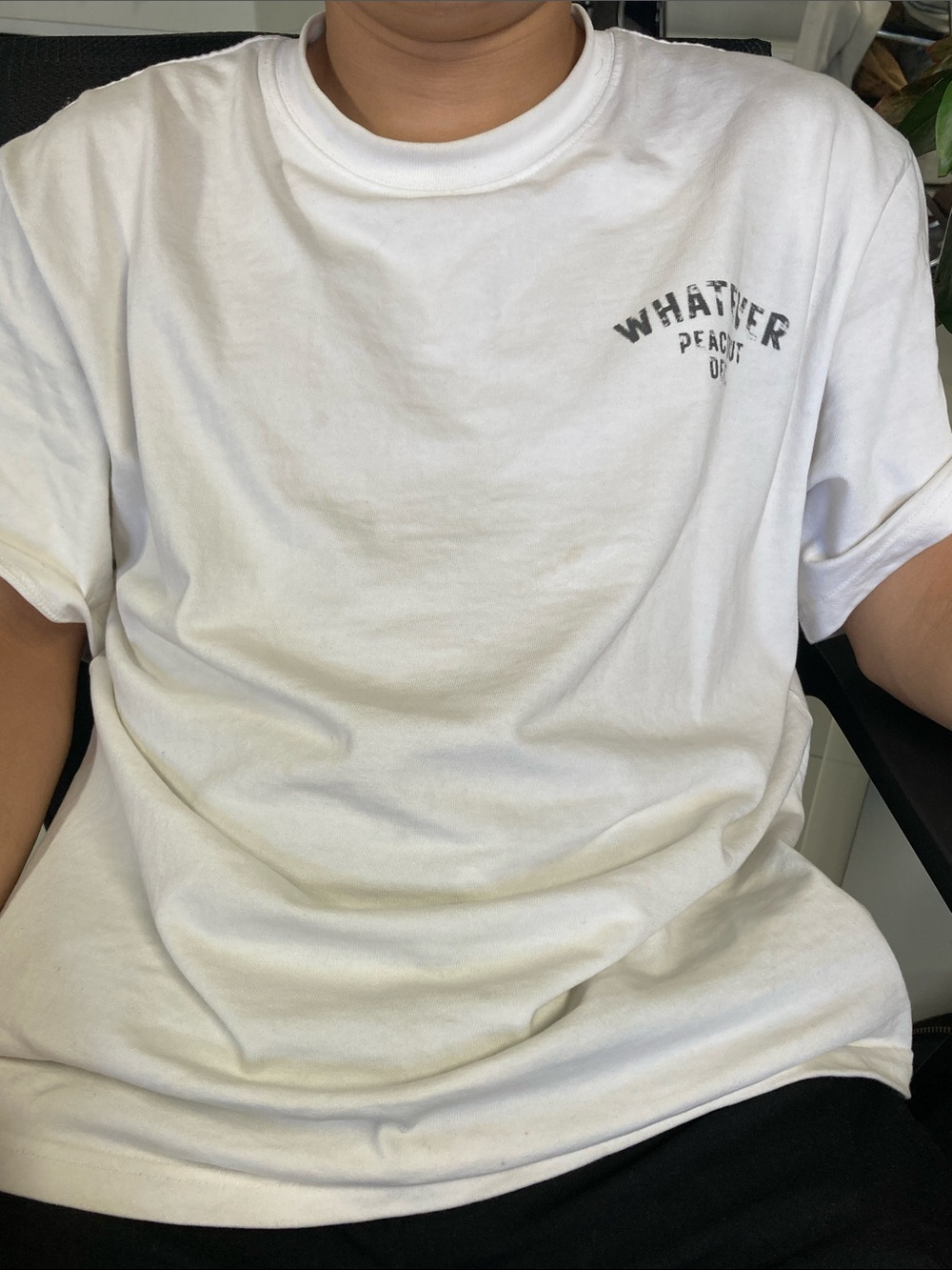 Whatever Peanuts White Crewneck Tee
